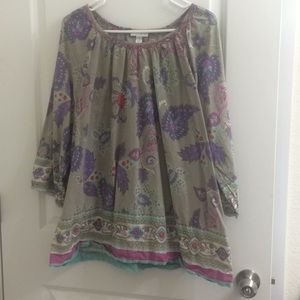 Cotton Beaded peasant top. 18w